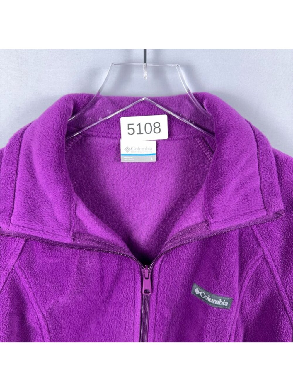 Columbia Jacket Size Large Purple Fleece Benton Springs Full-Zip Long Sleeves - Picture 13 of 13